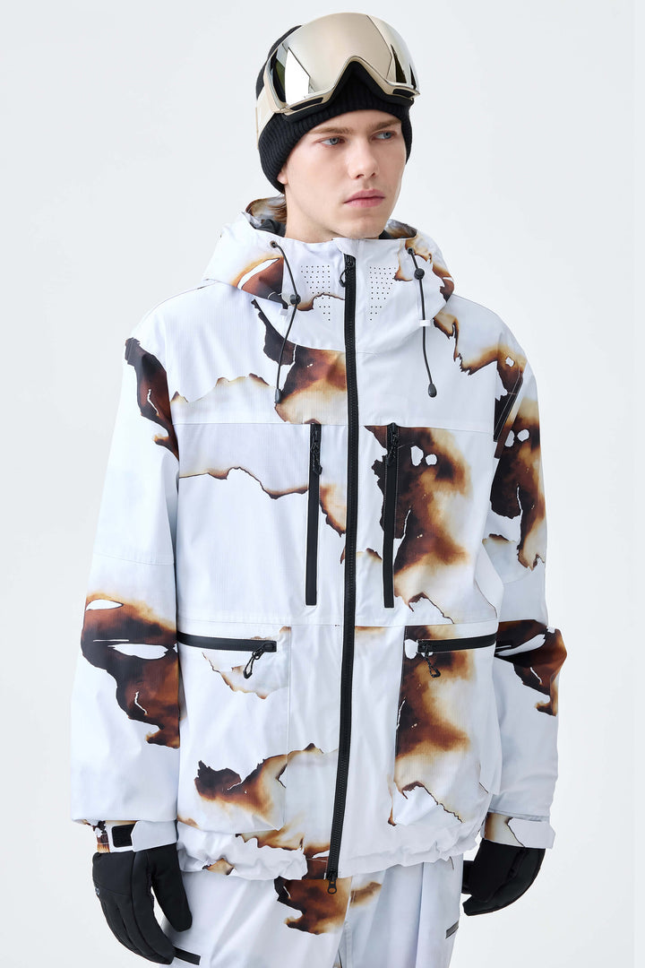 Men's Black Marble Eco Utility Insulated Snow Jacket