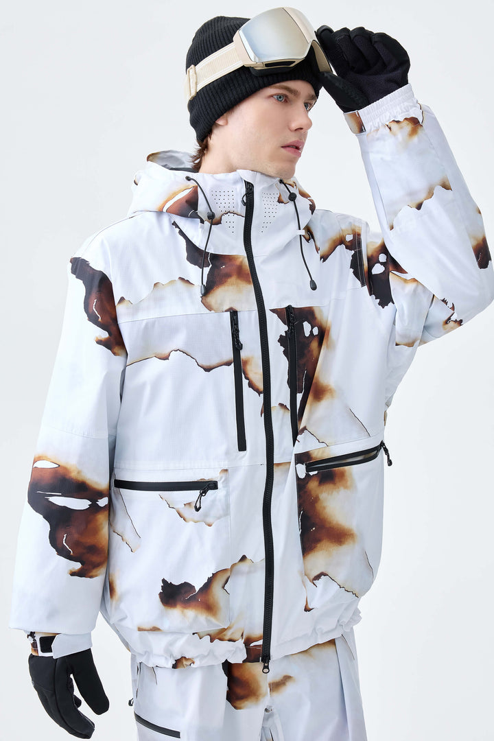Men's Black Marble Eco Utility Insulated Snow Jacket