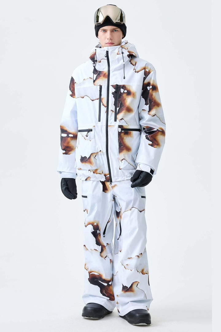 Men's Black Marble Eco Utility Insulated Snow Jacket