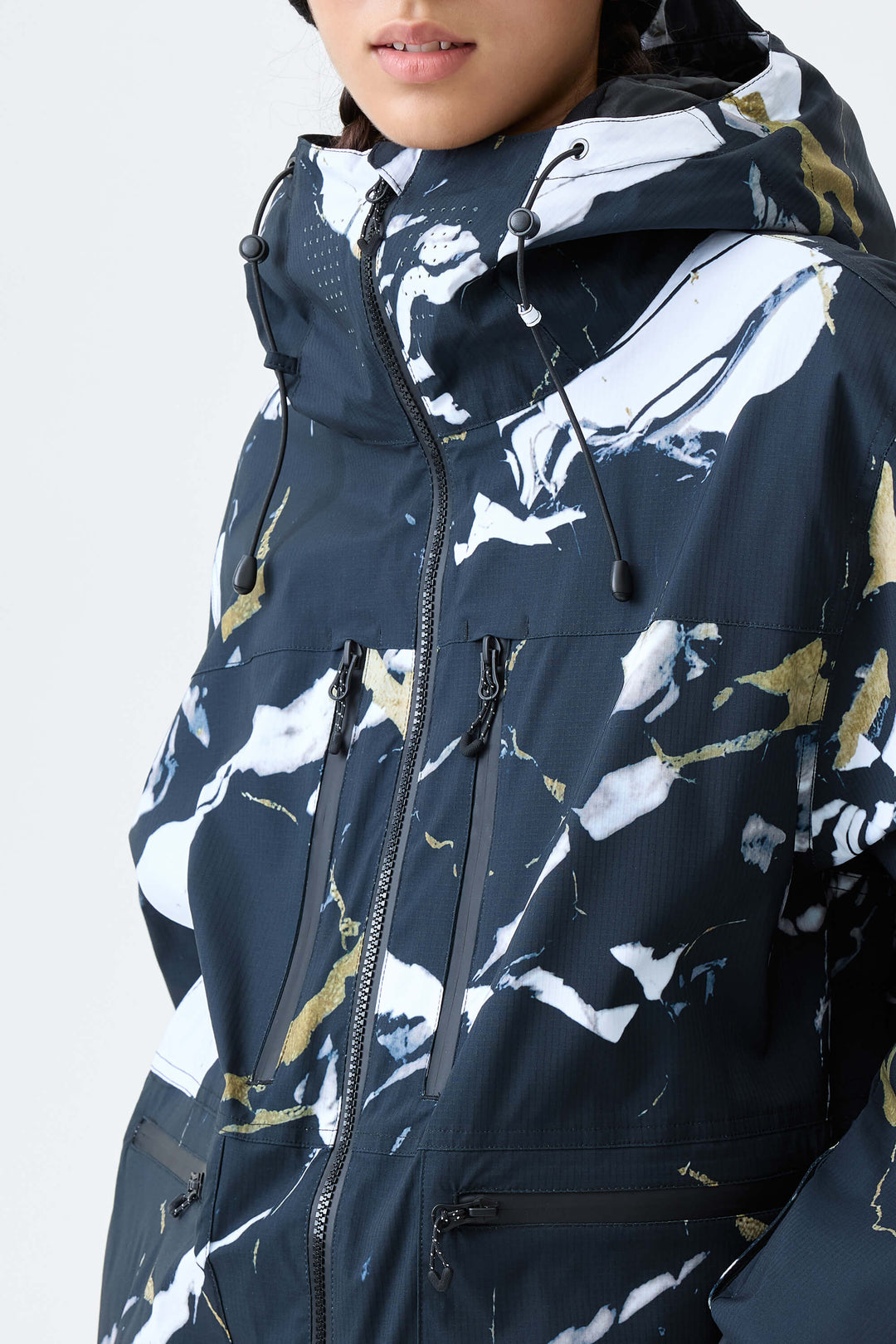 Women's Black Marble Eco Utility Insulated Snow Jacket