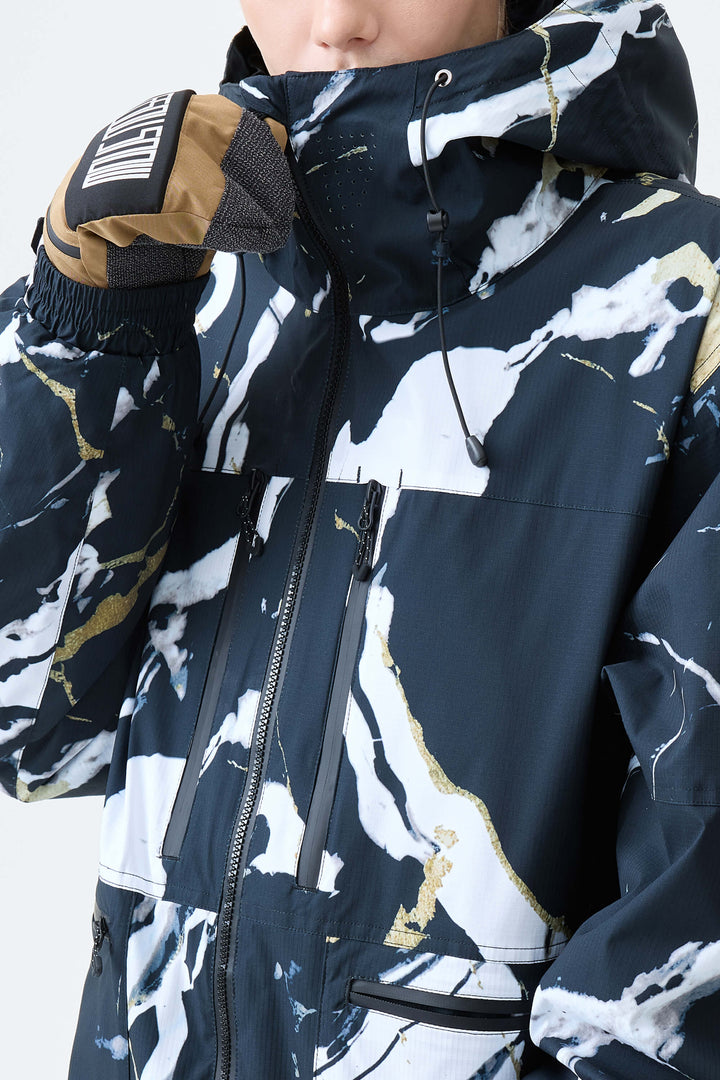 Men's Black Marble Eco Utility Insulated Snow Jacket
