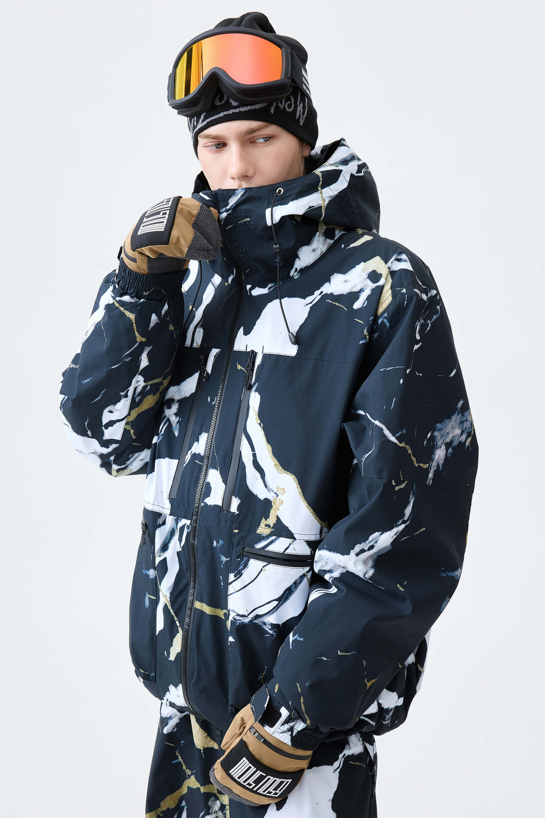Men's Black Marble Eco Utility Insulated Snow Jacket