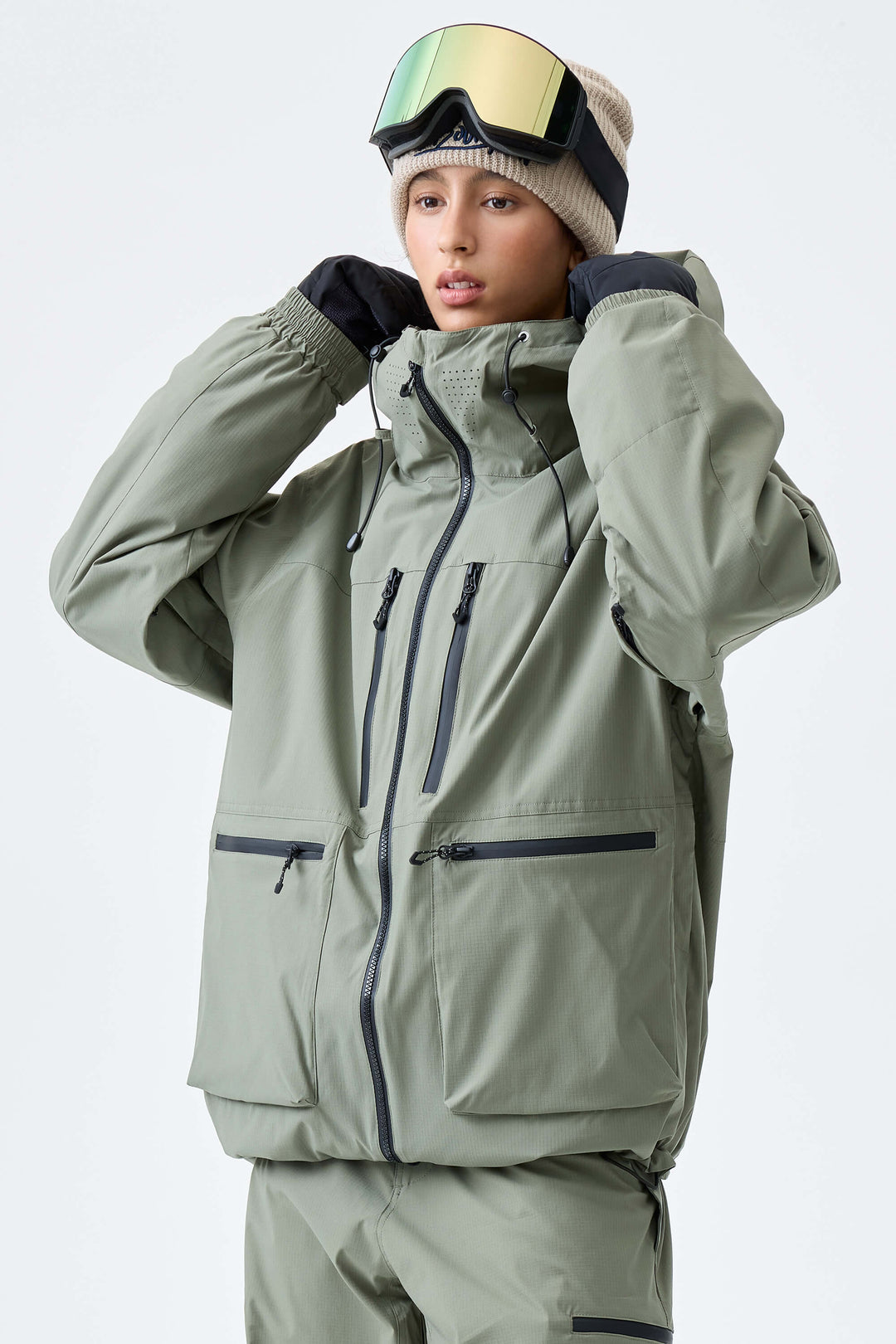 Women's Sage Green Eco Utility Insulated Snow Jacket
