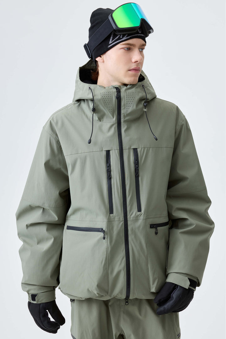 Men's Black Marble Eco Utility Insulated Snow Jacket