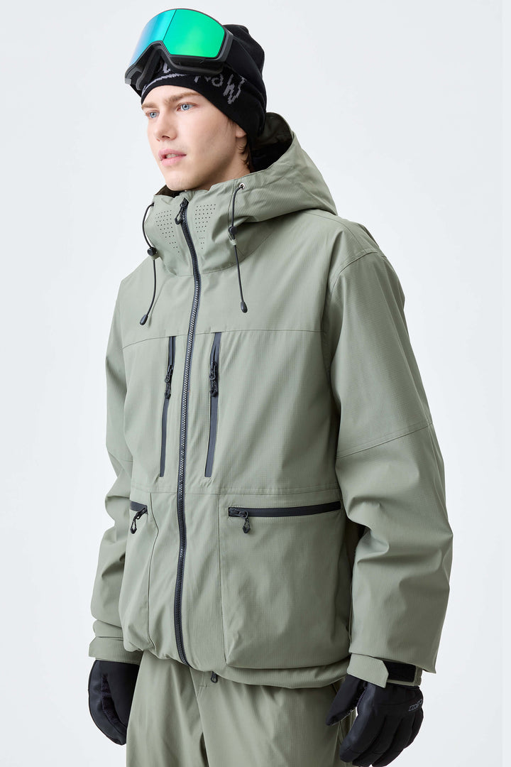 Men's Black Marble Eco Utility Insulated Snow Jacket