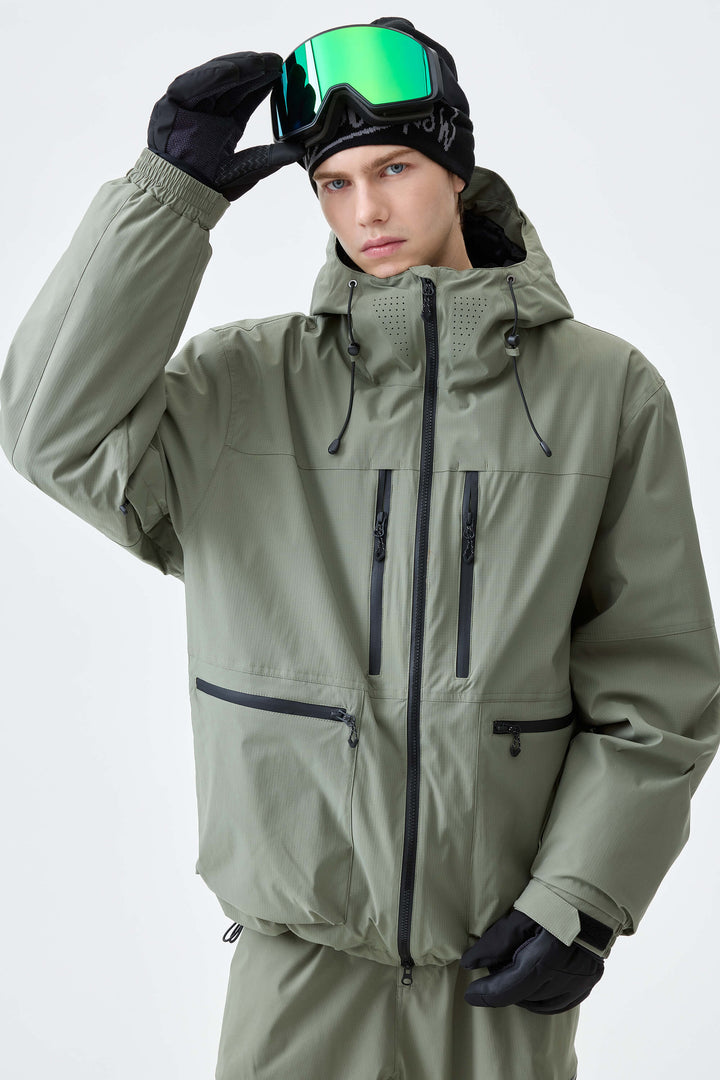 Men's Sage Green Eco Utility Insulated Snow Jacket