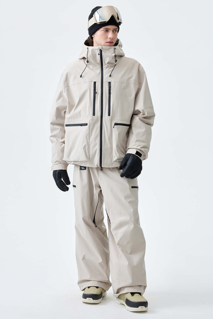 Men's Black Marble Eco Utility Insulated Snow Jacket