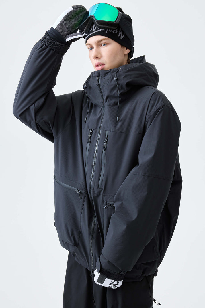 Men's Black Marble Eco Utility Insulated Snow Jacket