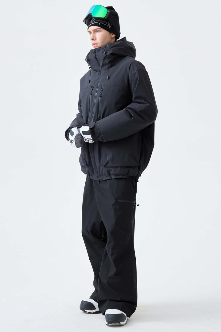 Men's Black Marble Eco Utility Insulated Snow Jacket