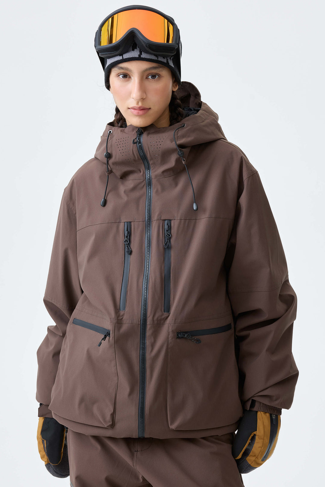 Women's Brown Eco Utility Insulated Snow Jacket