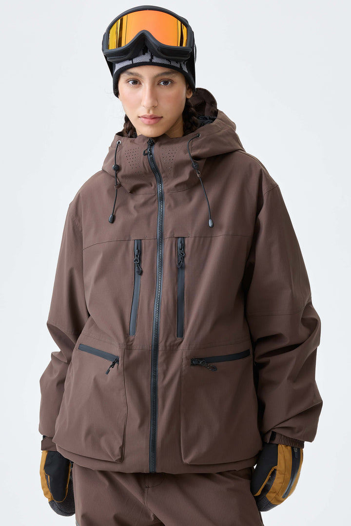 Women's Brown Eco Utility Insulated Snow Jacket