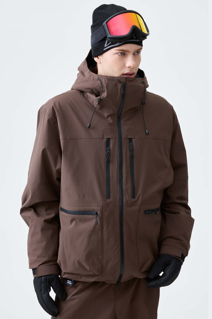 Men's Brown Eco Utility Insulated Snow Jacket