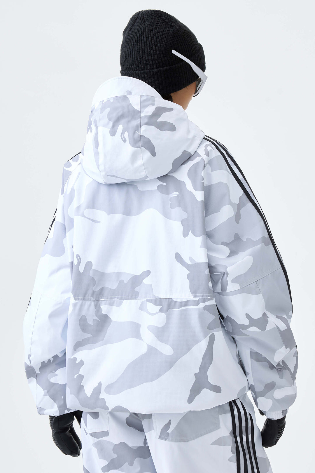 Women's Snow Camo Retro Track Stripe Insulated Snow Jacket