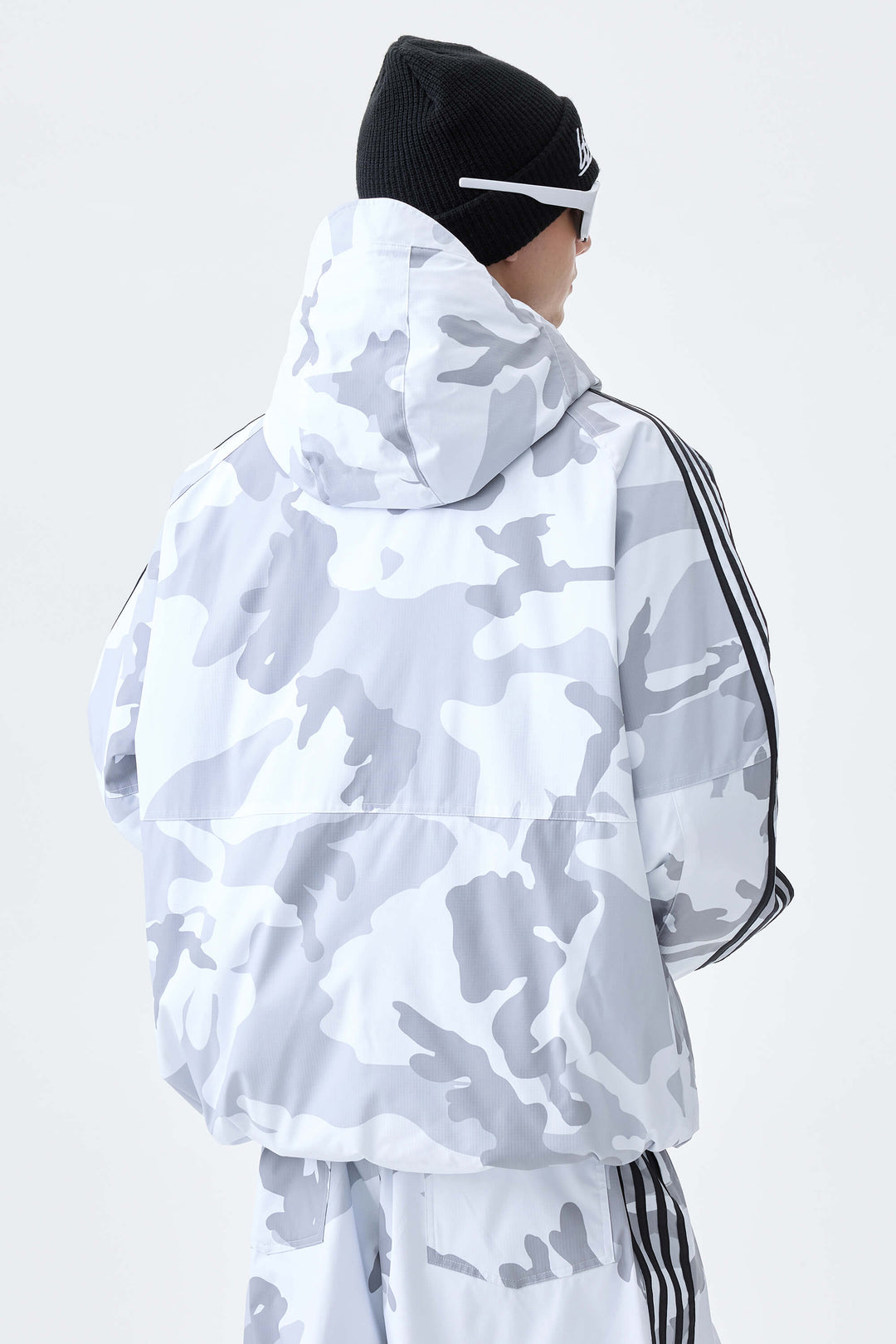 Men's Snow Camo Retro Track Stripe Insulated Snow Jacket