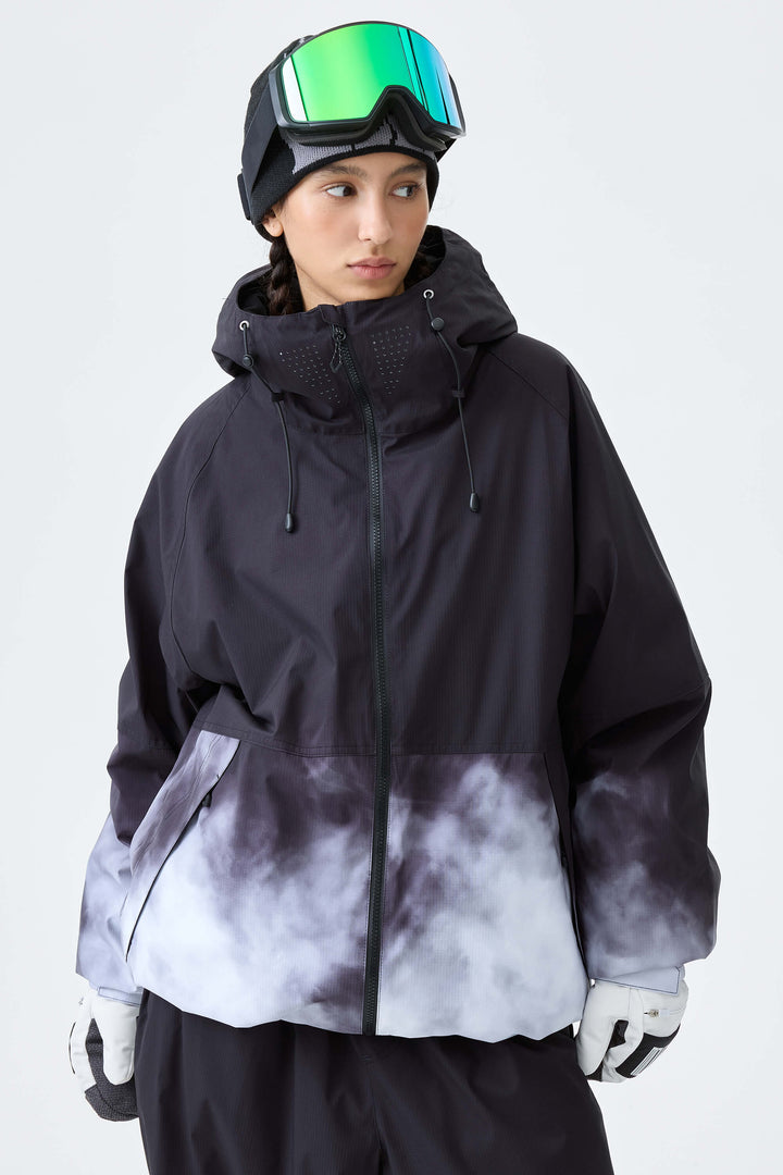 Women's Black Gradient Recycled Insulated Snow Jacket