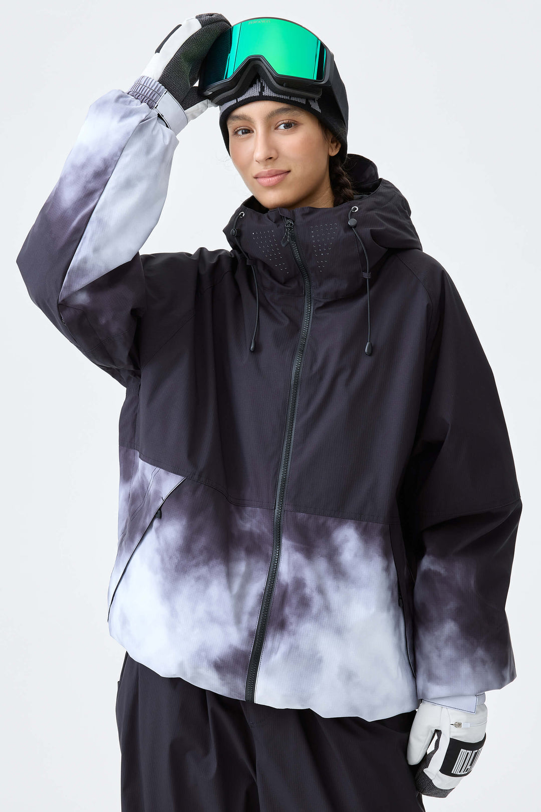 Women's Black Gradient Recycled Insulated Snow Jacket