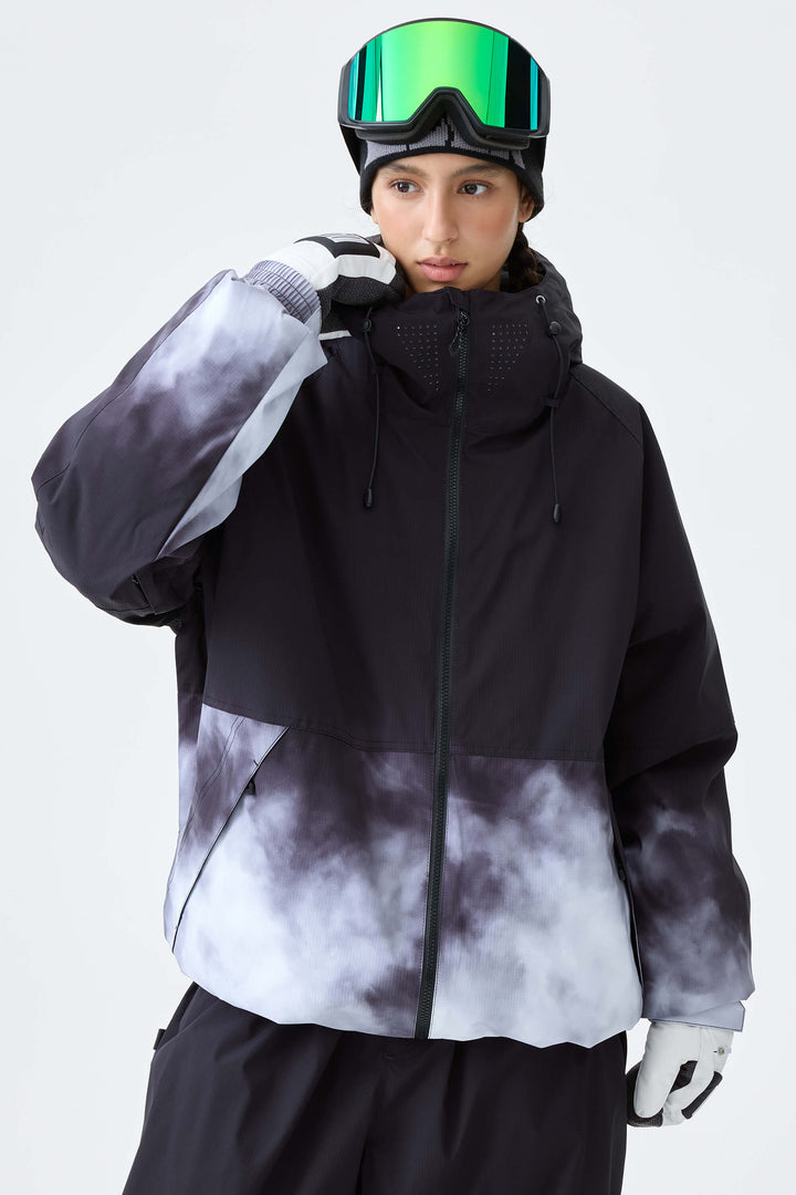 Women's Black Gradient Recycled Insulated Snow Jacket