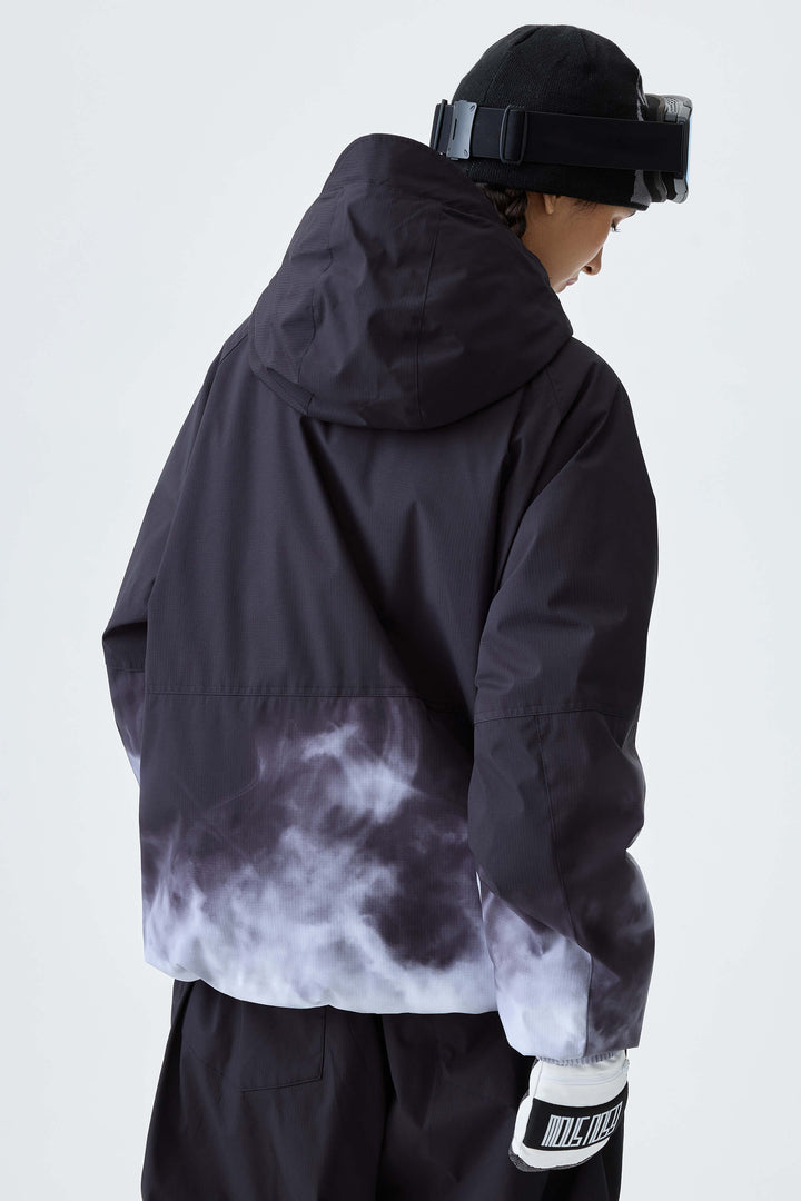 Women's Black Gradient Recycled Insulated Snow Jacket
