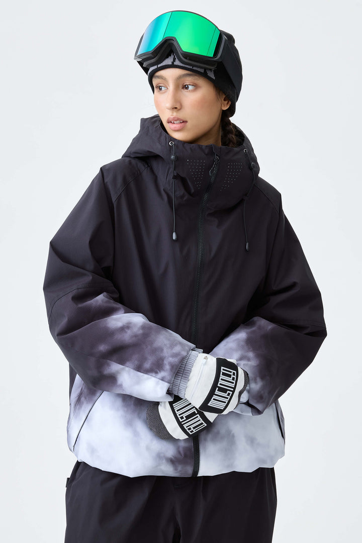 Women's Black Gradient Recycled Insulated Snow Jacket