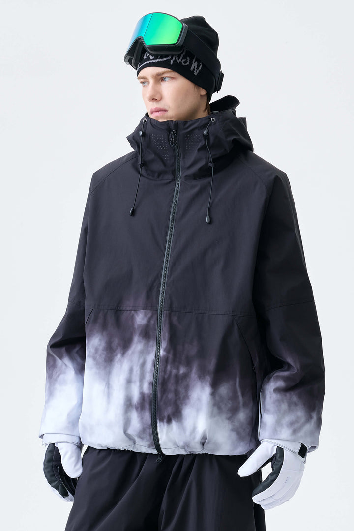 Men's Black Gradient Recycled Insulated Snow Jacket