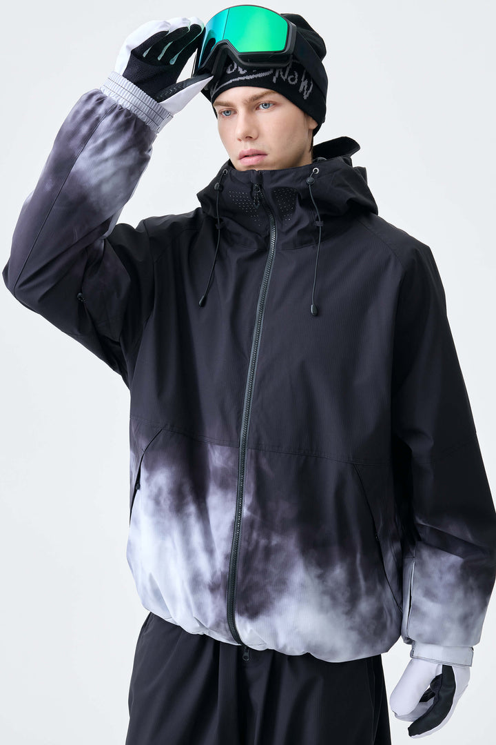 Men's Black Gradient Recycled Insulated Snow Jacket