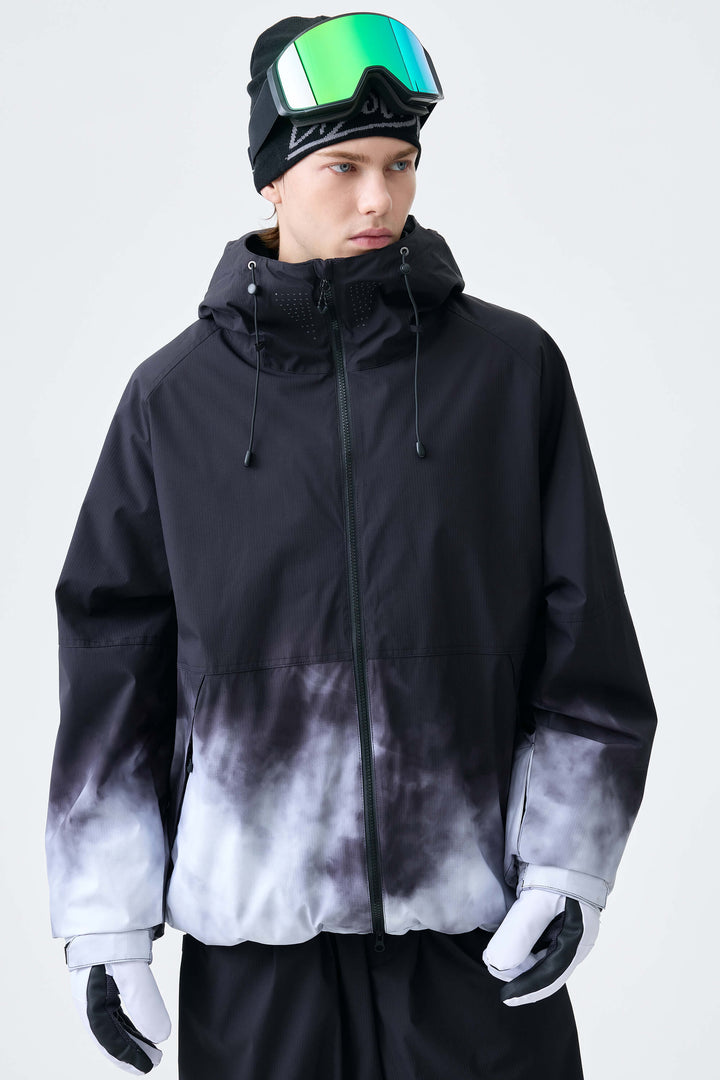 Men's Black Gradient Recycled Insulated Snow Jacket
