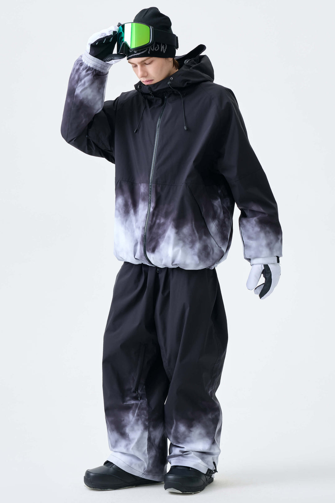 Men's Black Gradient Recycled Insulated Snow Jacket