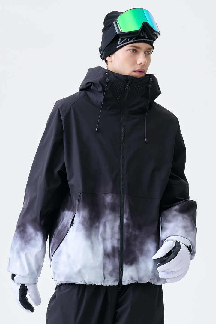 Men's Black Gradient Recycled Insulated Snow Jacket
