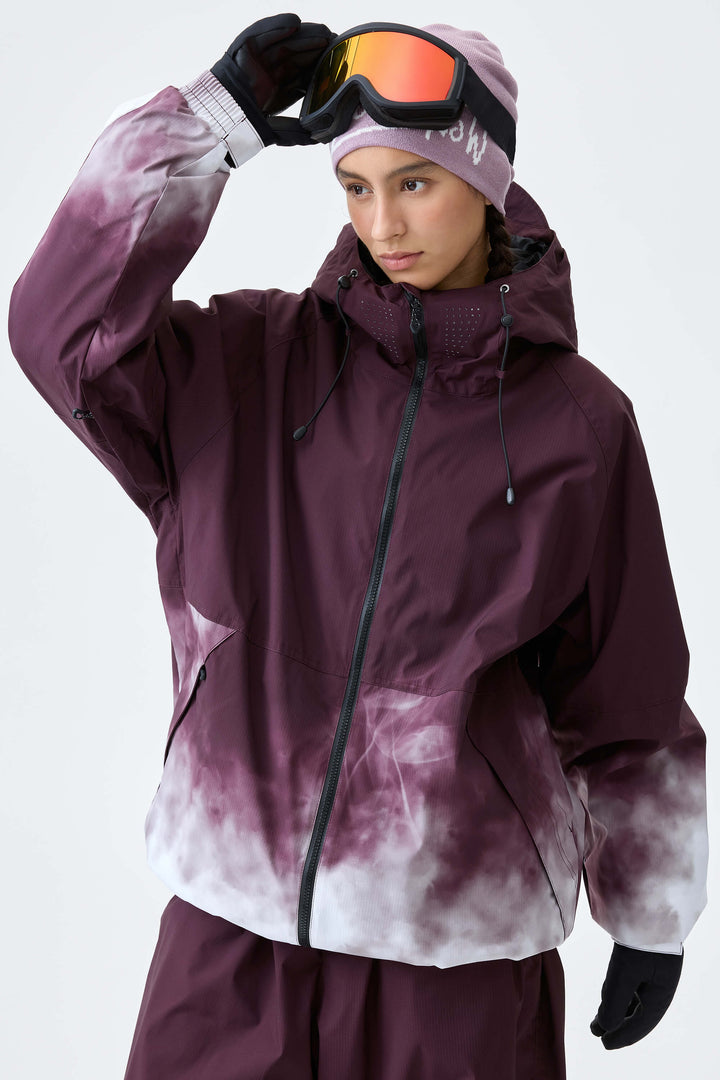 Women's Black Gradient Recycled Insulated Snow Jacket