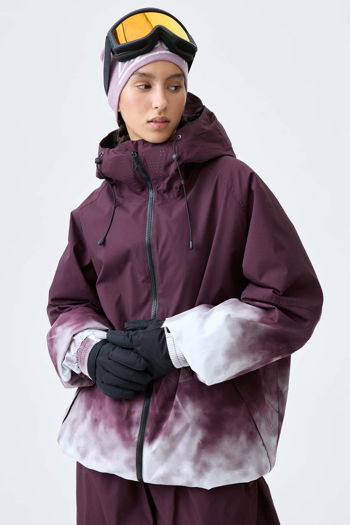 Women's Black Gradient Recycled Insulated Snow Jacket