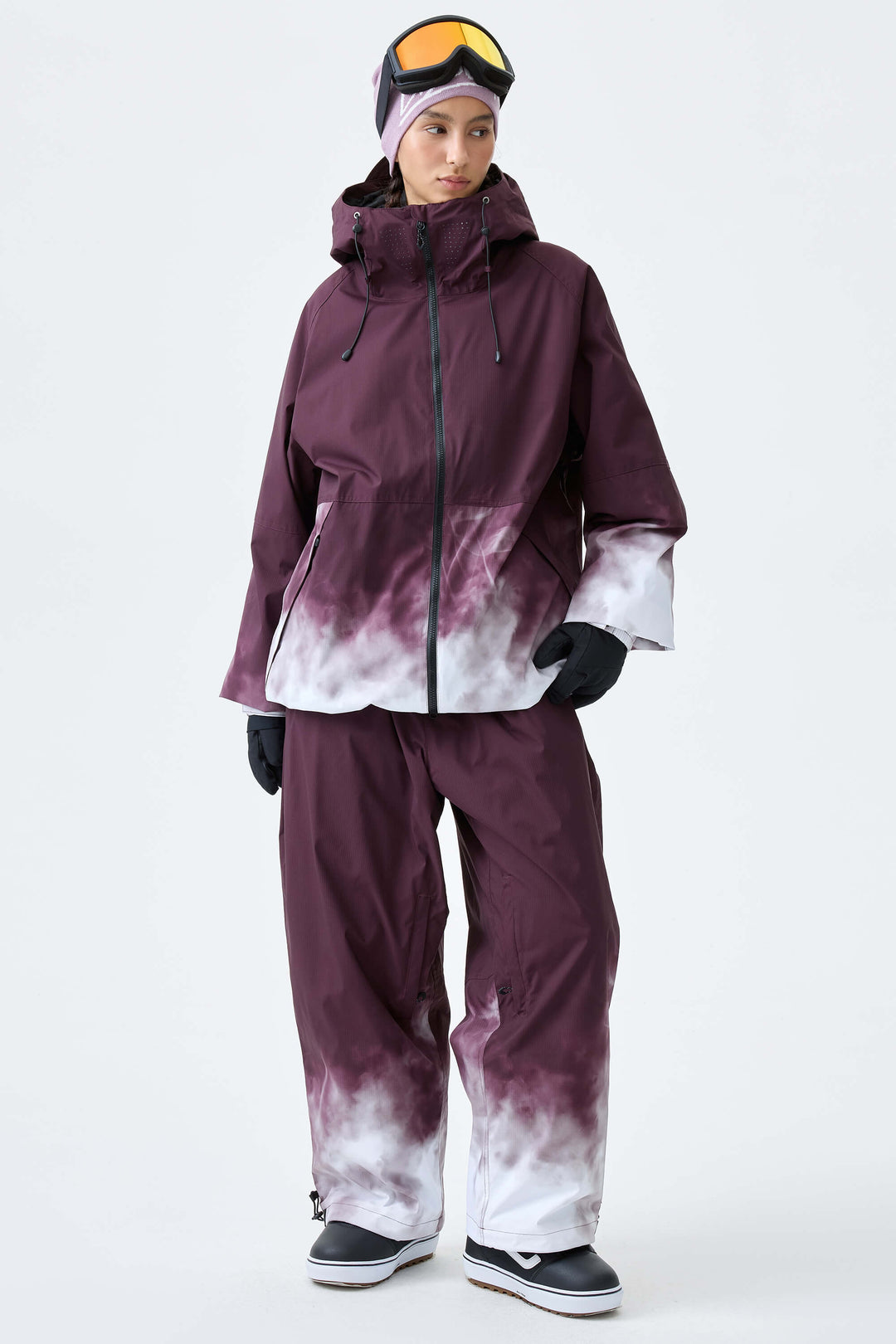 Women's Black Gradient Recycled Insulated Snow Jacket