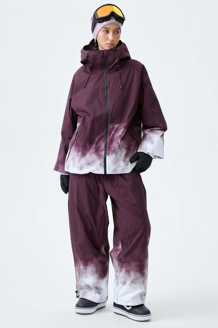 Women's Black Gradient Recycled Insulated Snow Jacket