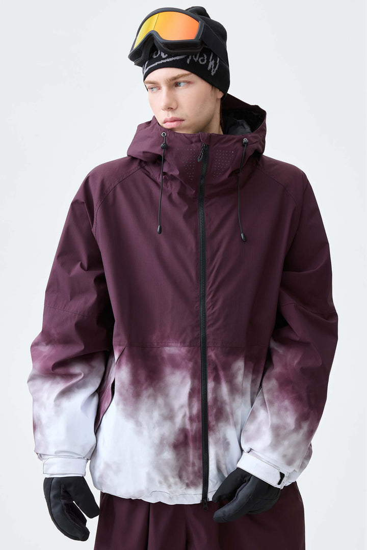 Men's Black Gradient Recycled Insulated Snow Jacket