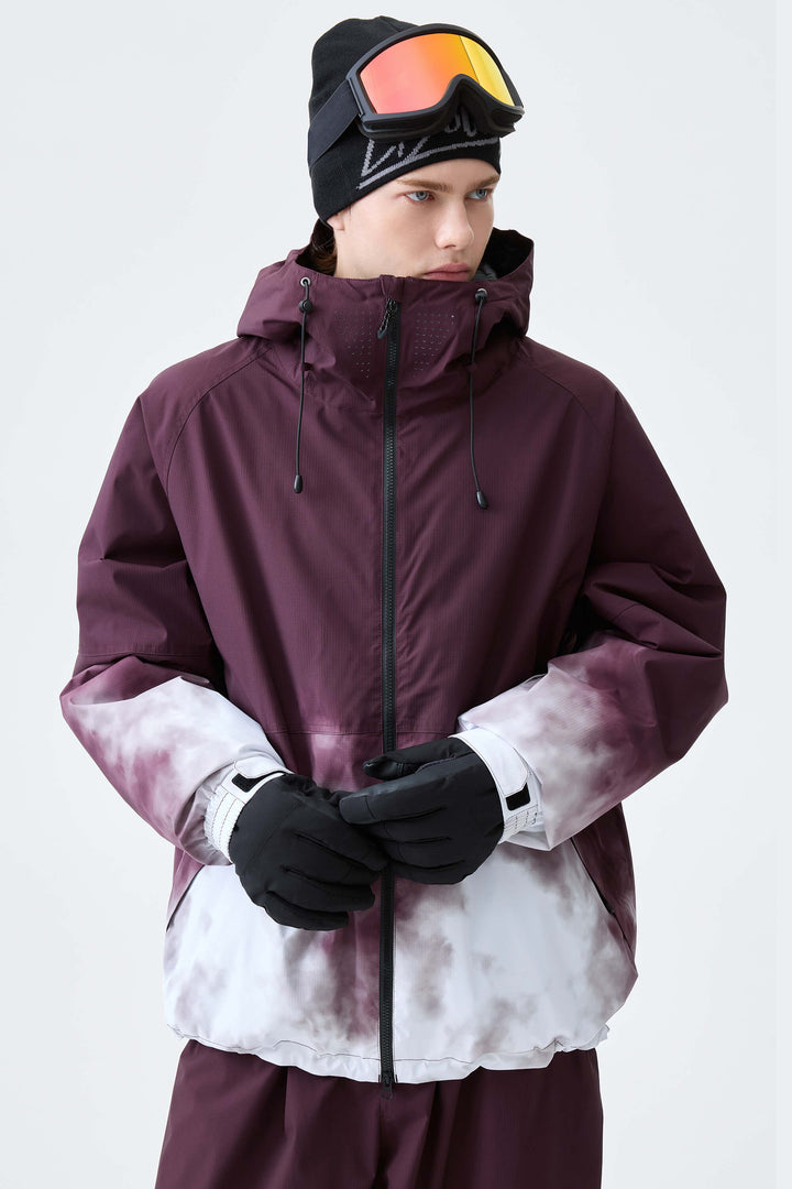 Men's Black Gradient Recycled Insulated Snow Jacket