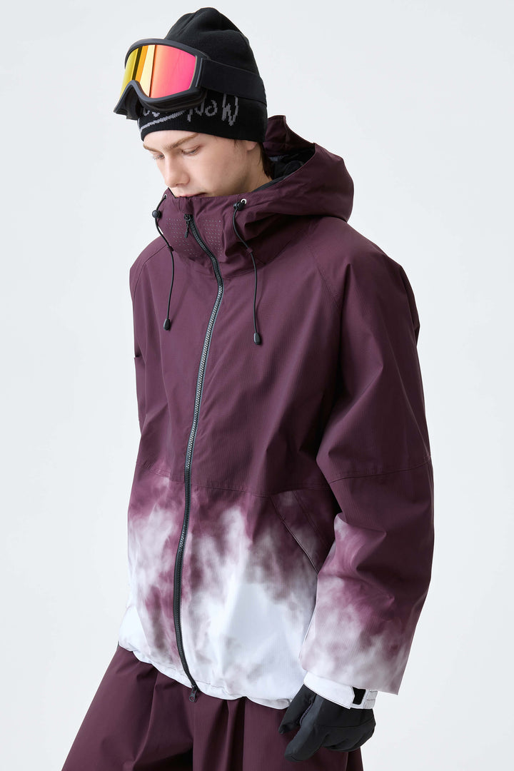 Men's Plum Noir Gradient Recycled Insulated Snow Jacket