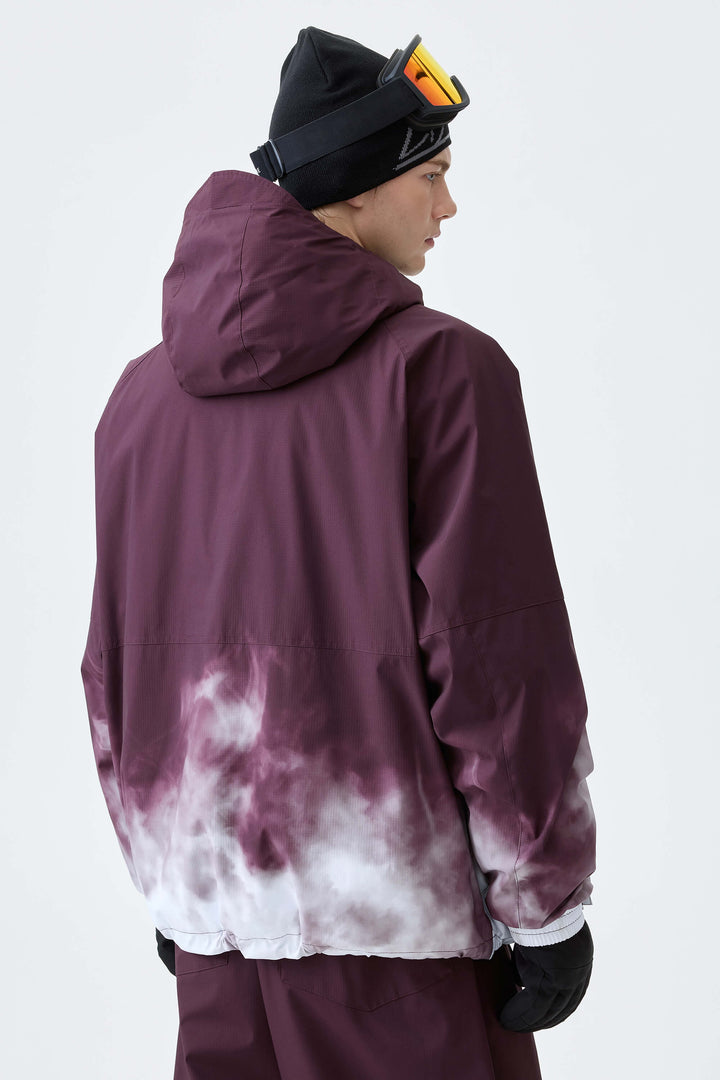 Men's Plum Noir Gradient Recycled Insulated Snow Jacket