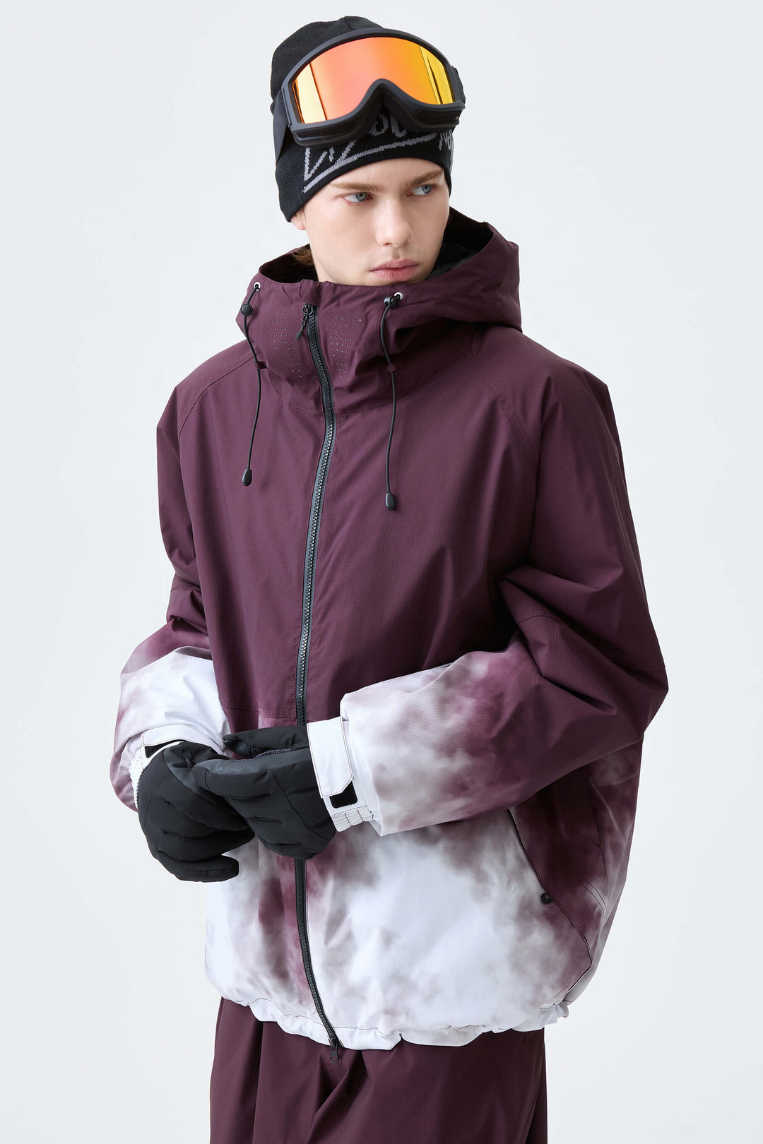 Men's Plum Noir Gradient Recycled Insulated Snow Jacket
