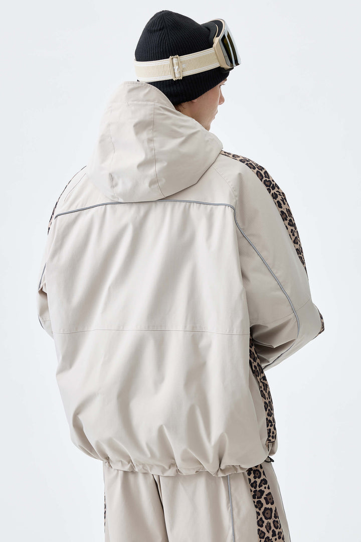 Men's Off White Side-Panel Reflective Insulated Snow Jacket