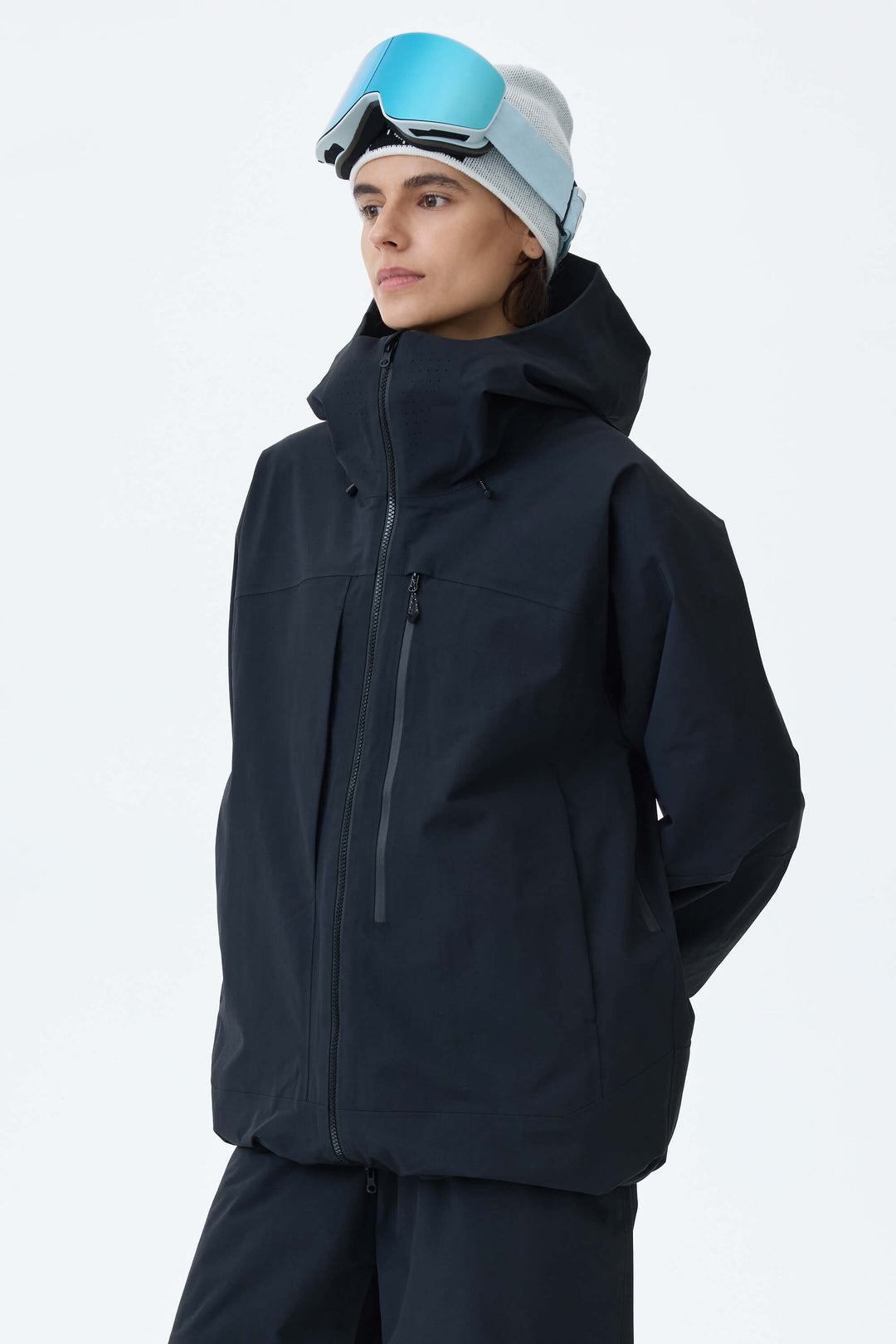 Women's Black Alpine Shield 3L Asymmetric Insulated Ski Jacket