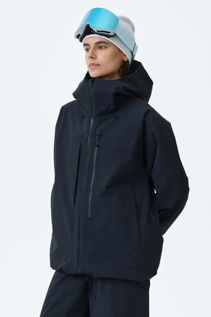 Women's Black Alpine Shield 3L Asymmetric Insulated Ski Jacket