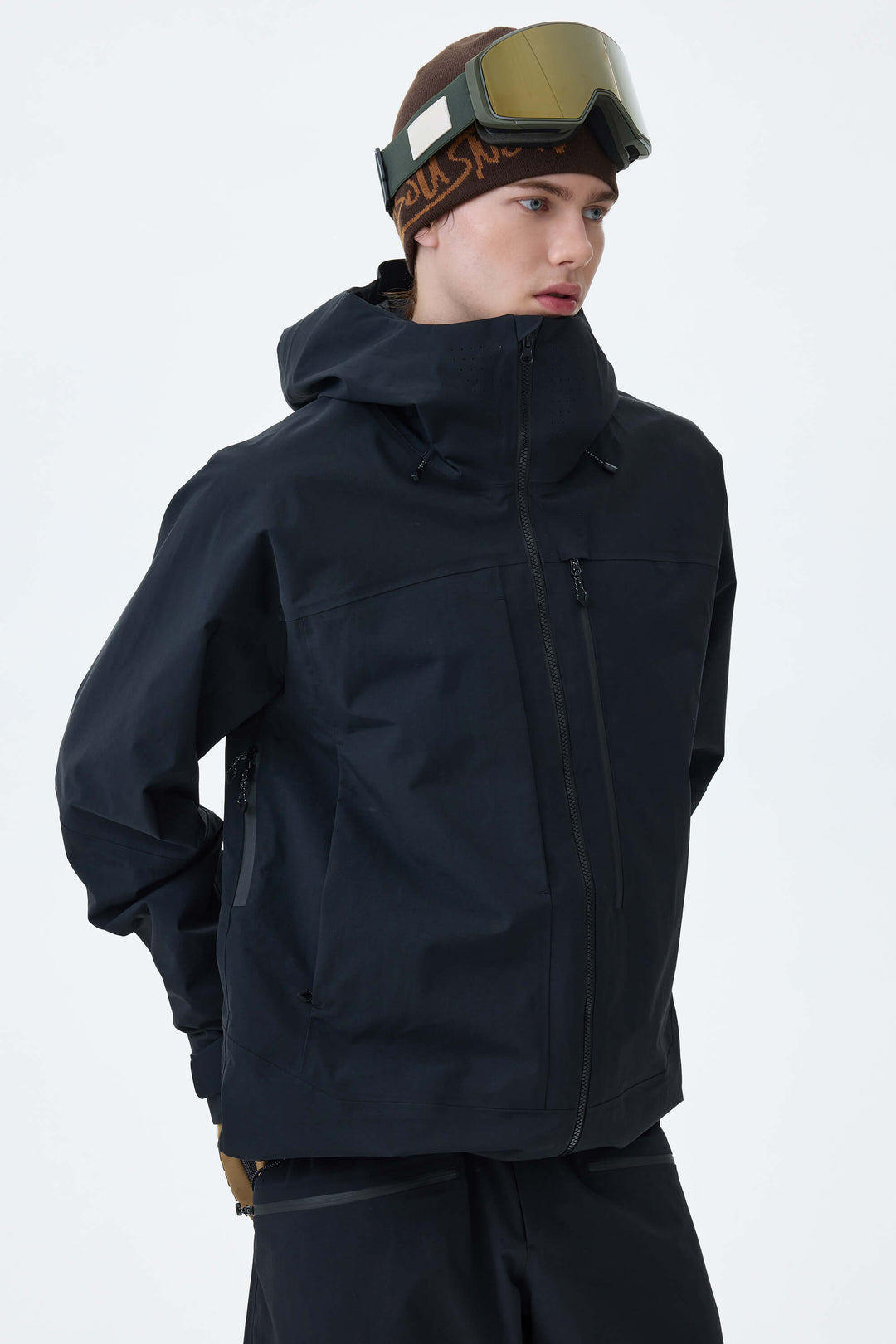 Men's Black Alpine Shield 3L Asymmetric Insulated Ski Jacket