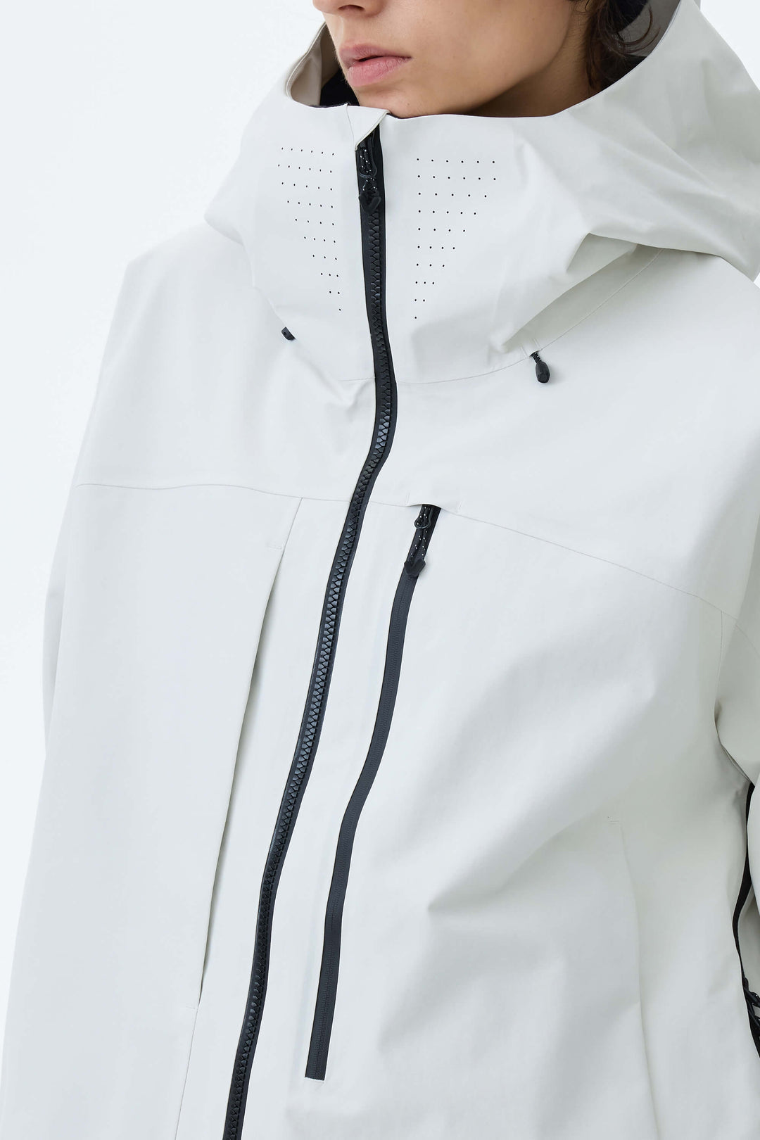 Women's Light Gray Alpine Shield 3L Asymmetric Insulated Ski Jacket