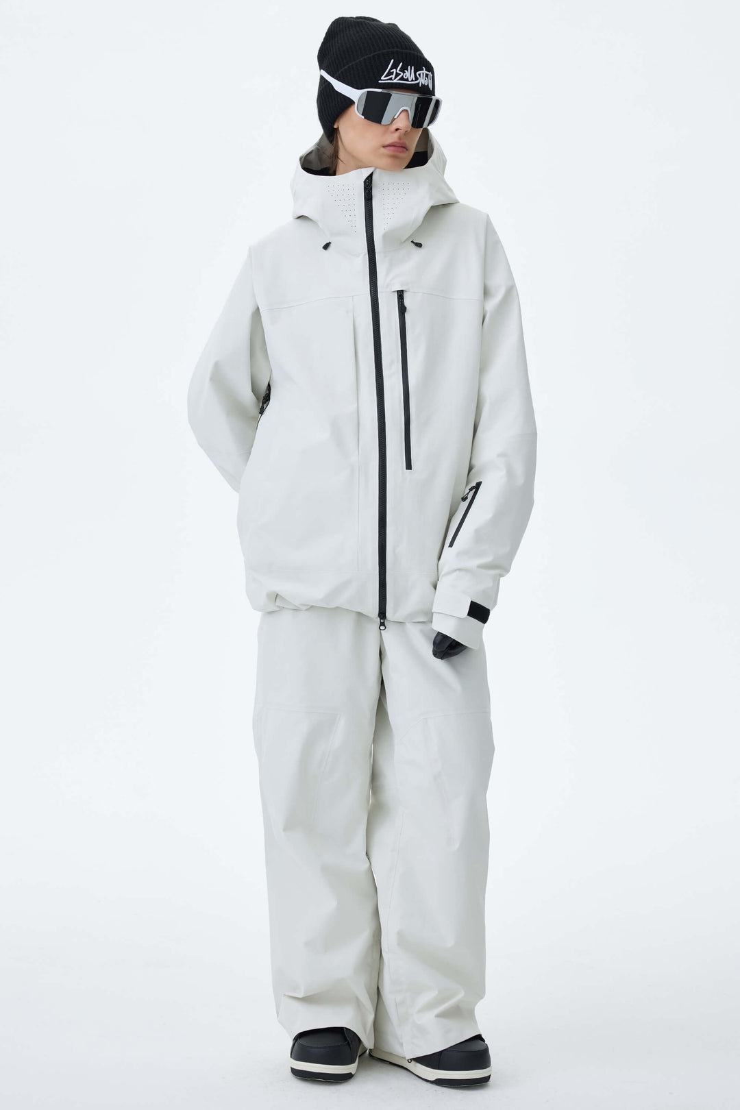 Women's Light Gray Alpine Shield 3L Asymmetric Insulated Ski Jacket