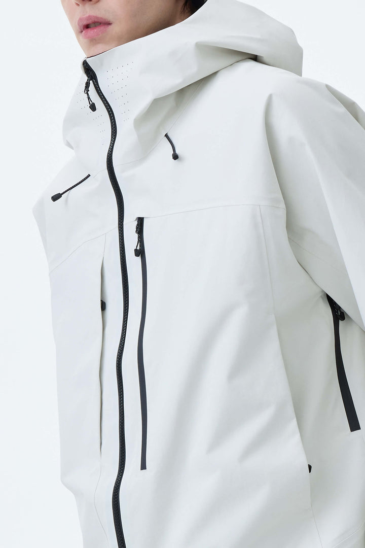 Men's Light Gray Alpine Shield 3L Asymmetric Insulated Ski Jacket