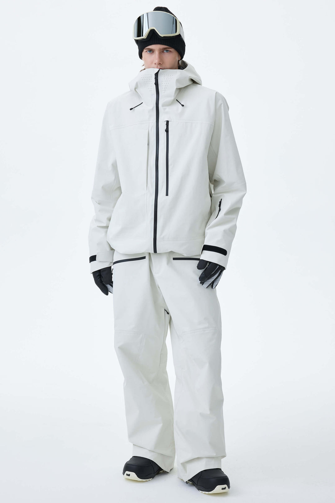 Men's Light Gray Alpine Shield 3L Asymmetric Insulated Ski Jacket