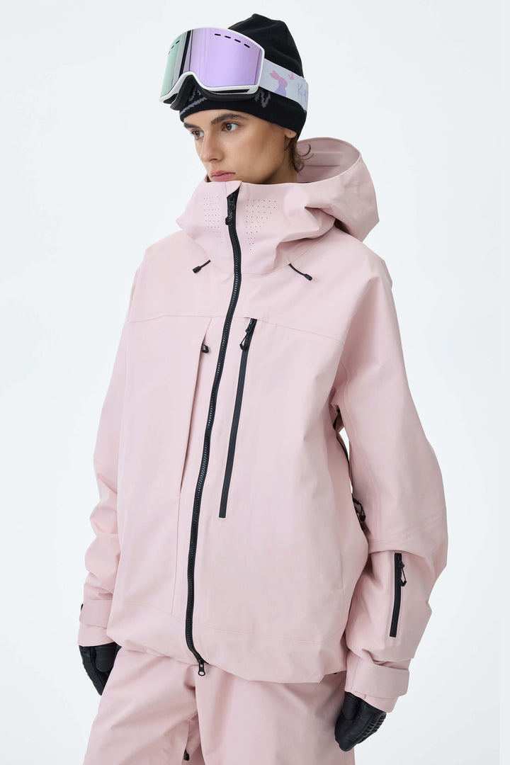 Women's Pink Alpine Shield 3L Asymmetric Insulated Ski Jacket