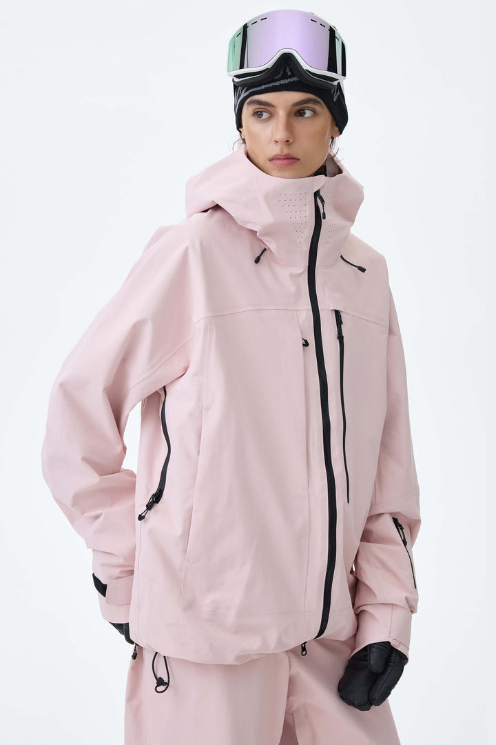 Women's Pink Alpine Shield 3L Asymmetric Insulated Ski Jacket
