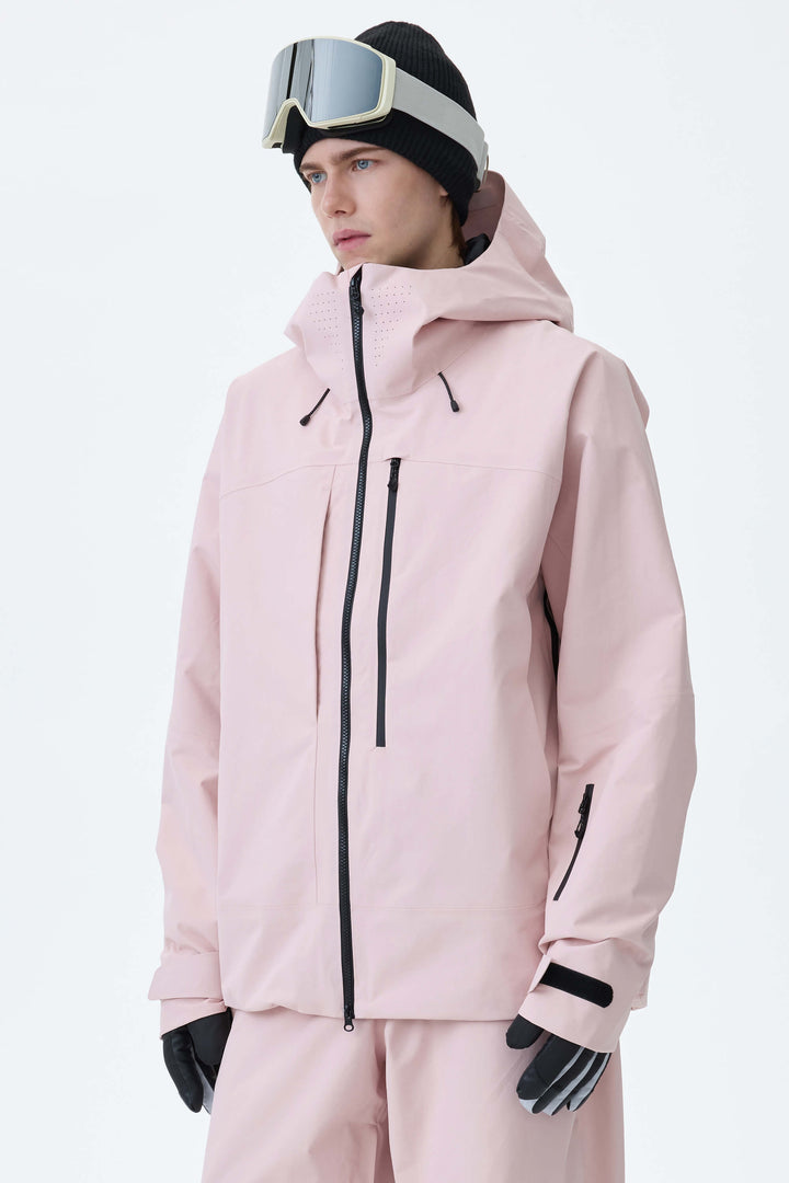 Men's Pink Alpine Shield 3L Asymmetric Insulated Ski Jacket