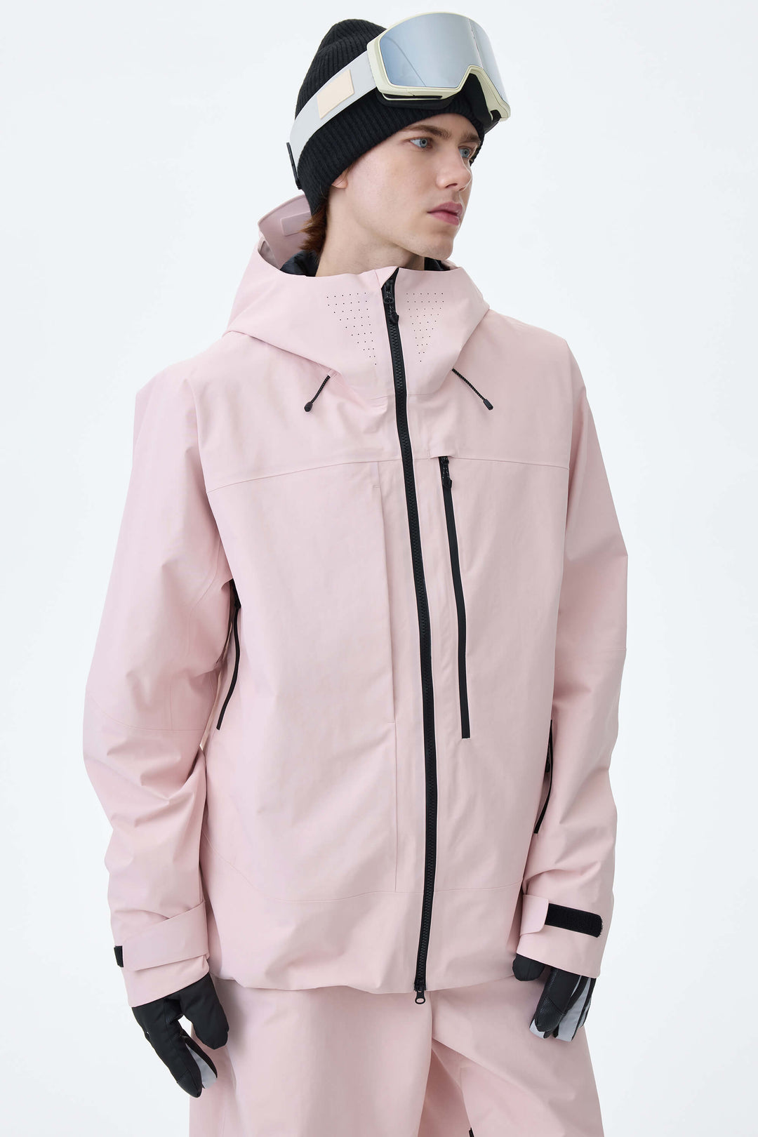 Men's Pink Alpine Shield 3L Asymmetric Insulated Ski Jacket