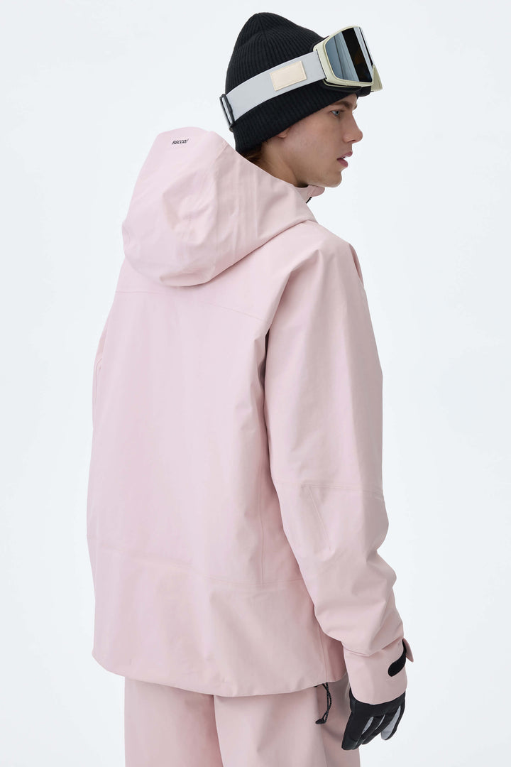 Men's Pink Alpine Shield 3L Asymmetric Insulated Ski Jacket